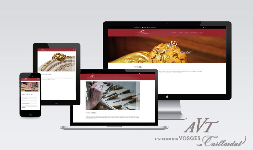 Site internet responsive webdesign, meubles, artisanat d'art, dorures